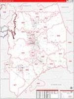 San Joaquin, Ca Carrier Route Wall Map
